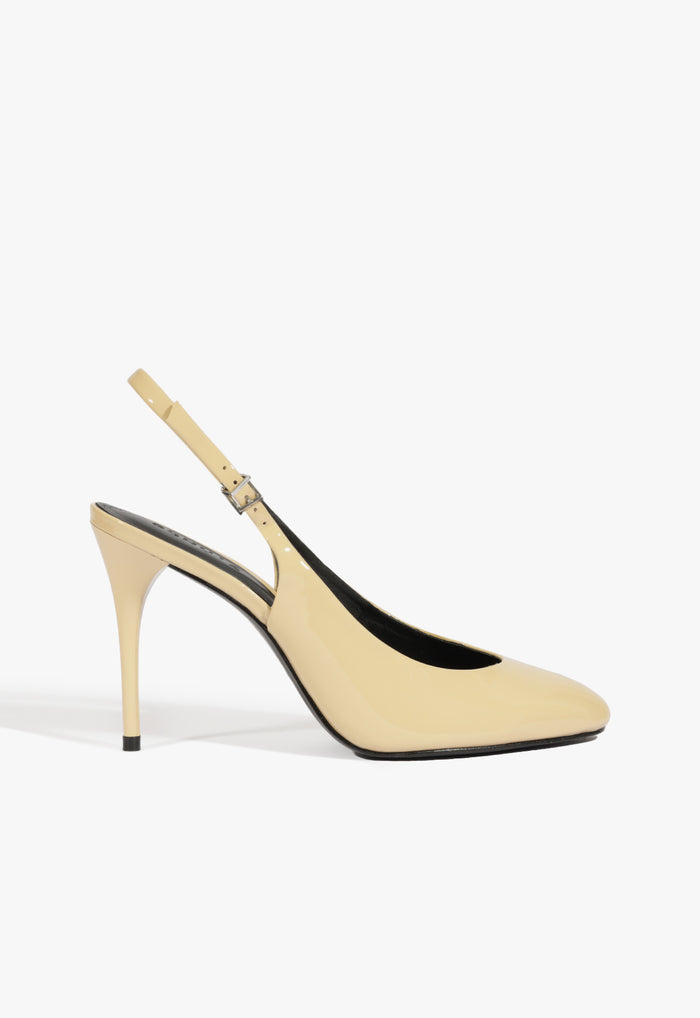 Geraldine Sling Patent Pump 5 Beige Patent - Schutz Shoes