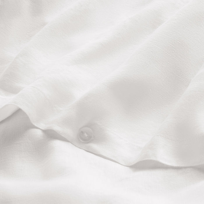 getaway linen duvet set white - detail view