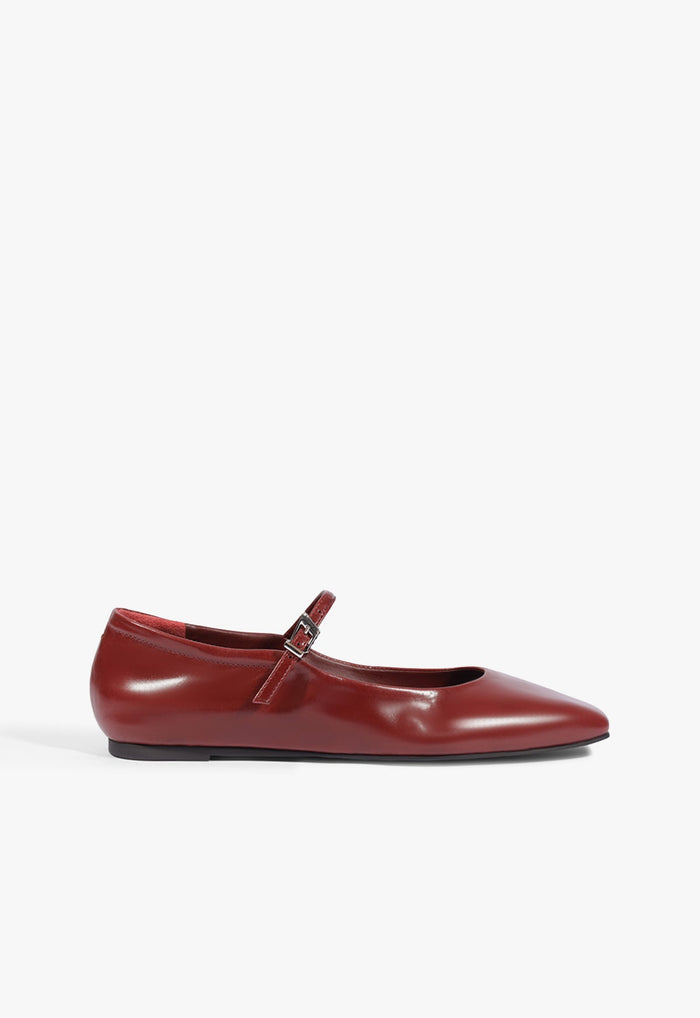 Getty Leather Ballet Flat 5 Wine Berry Leather - Schutz Shoes