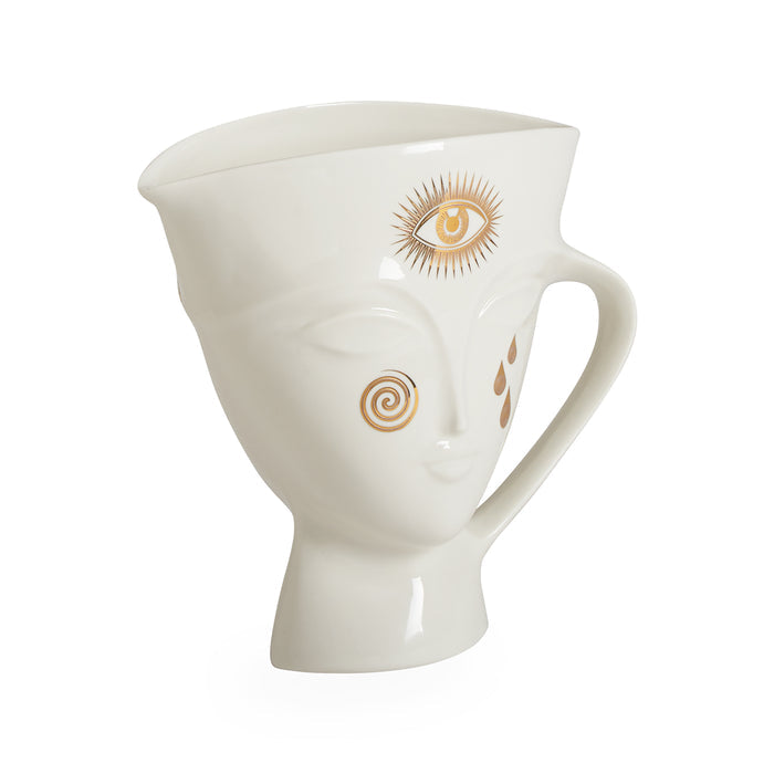 gilded giuliette pitcher porcelain white gold - view 3