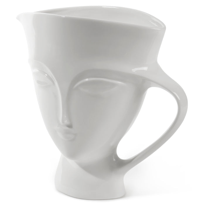 giuliette pitcher porcelain white - side view