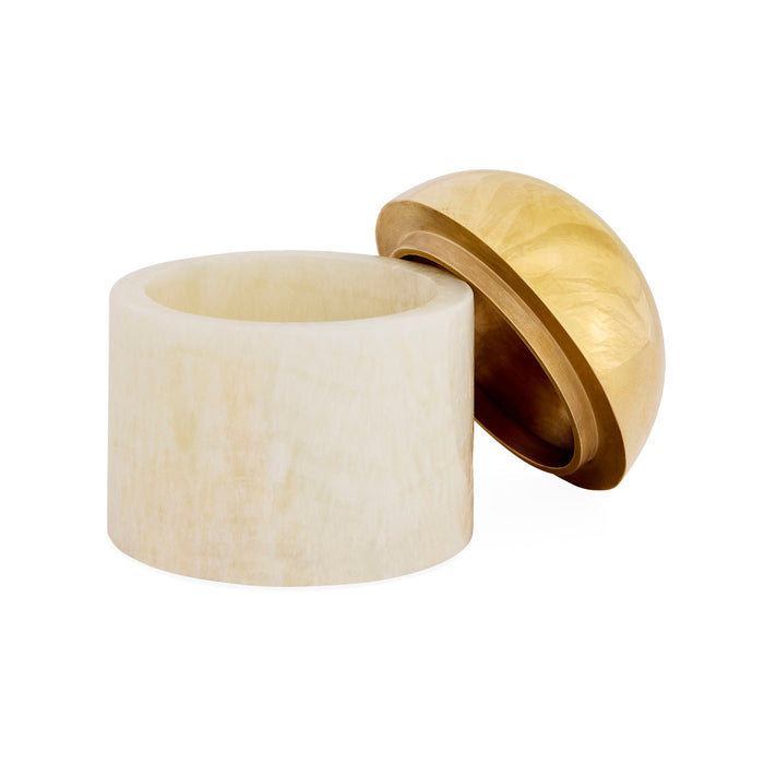 Wooden container with a lid on a white background