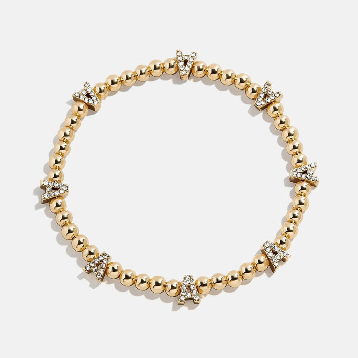 Gold/Pavé Repeating Initial Pisa Bracelet - A