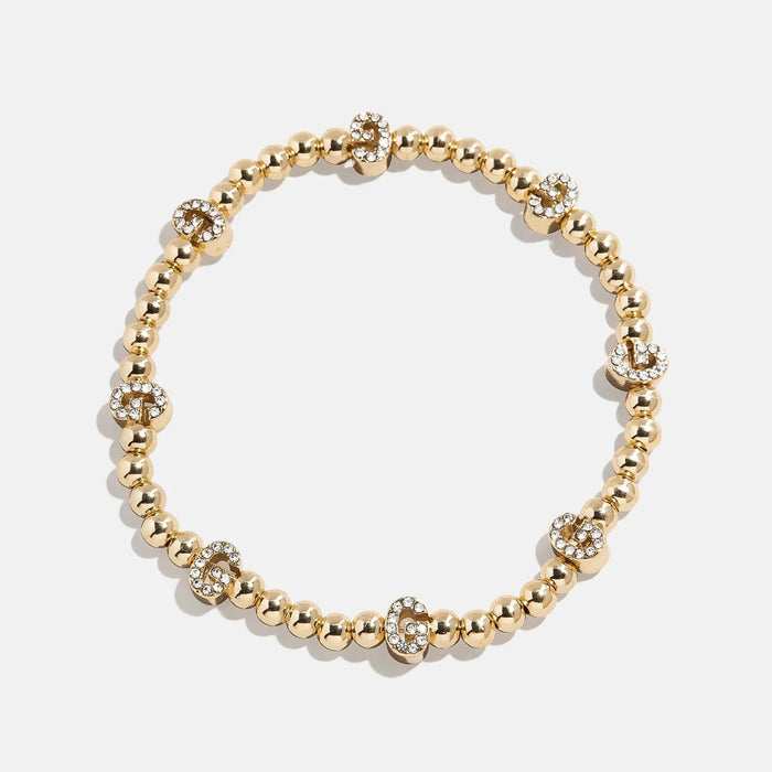 Gold/Pavé Repeating Initial Pisa Bracelet - G