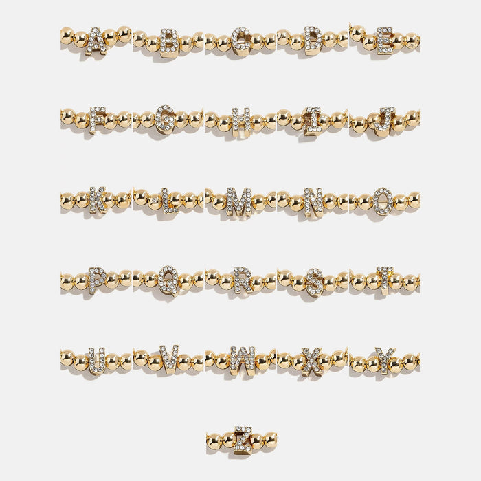 Gold/Pavé Repeating Initial Pisa Bracelet - L