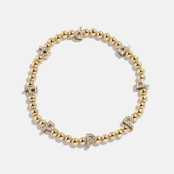 Gold/Pavé Repeating Initial Pisa Bracelet - P