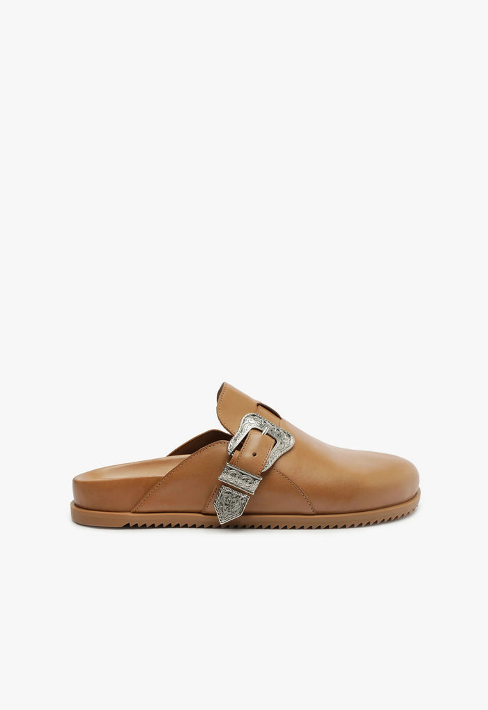 Grace Leather Clog 5 Western Brown Atanado Leather - Schutz Shoes