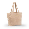 Sac de plage beige Gemology en matière effet peau de pêche avec logo brodé, format 40x40cm