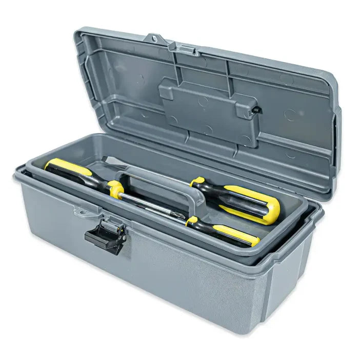 Gray Utility Box 6744HS (14800-2) with Open Interior & Lift-Out Tray