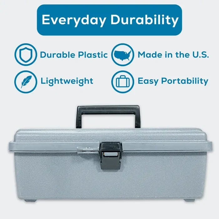 Gray Utility Box 6744HS (14800-2) with Open Interior & Lift-Out Tray