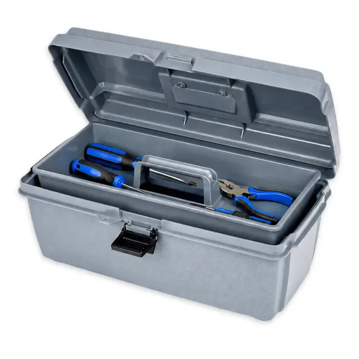 Gray Utility Box 6748HS (17800-2) with Open Interior & Lift-Out Tray