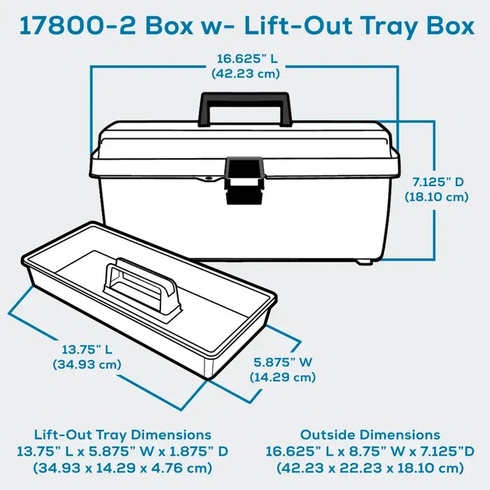 Gray Utility Box 6748HS (17800-2) with Open Interior & Lift-Out Tray