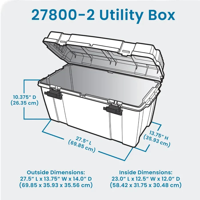 Gray Utility Box 6754TC (27800-2) with Open Interior & Lift-Out Tray