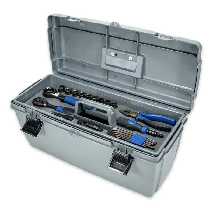Gray Utility Box 6757HS (19800-2) with Open Interior & Lift-Out Tray