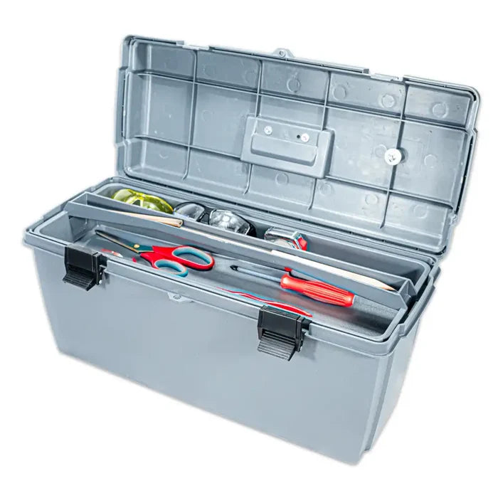 Gray Utility Box 6759HS (23800-2) with Open Interior & Lift-Out Tray