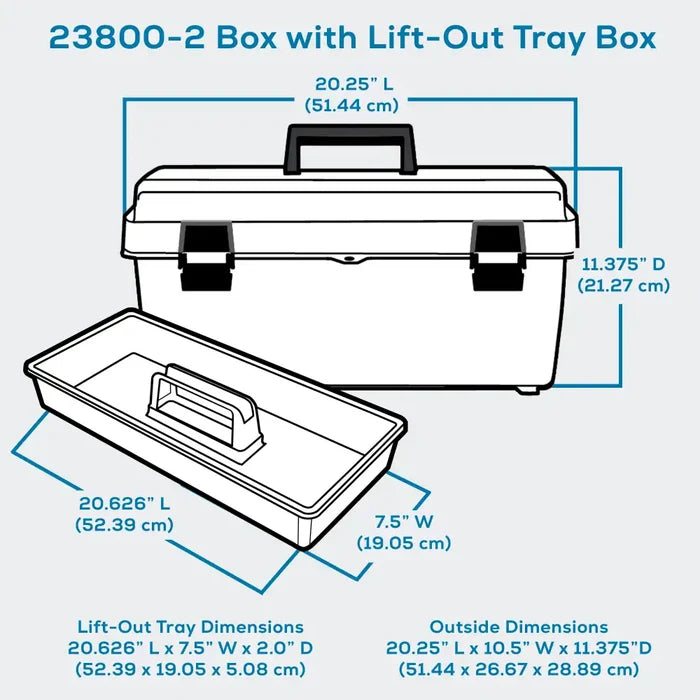 Gray Utility Box 6759HS (23800-2) with Open Interior & Lift-Out Tray