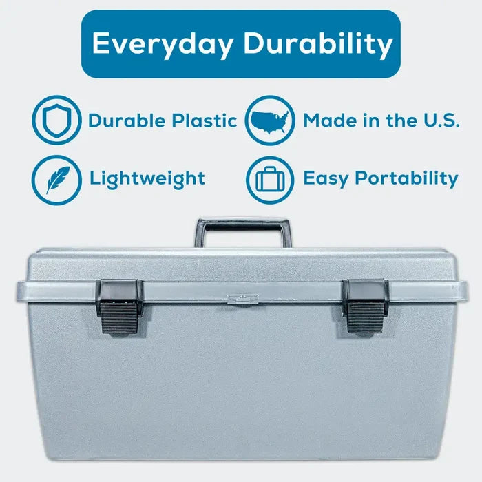 Gray Utility Box 6759HS (23800-2) with Open Interior & Lift-Out Tray