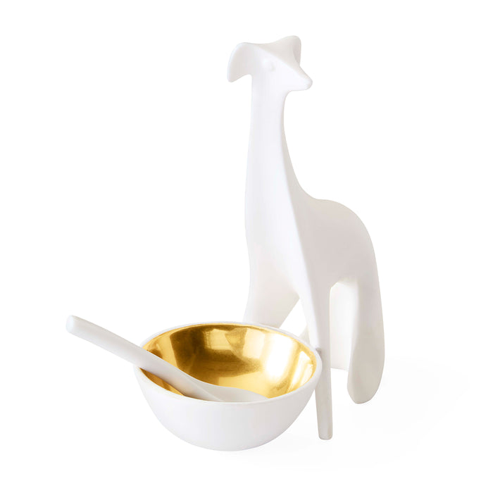 Greyhound Salt & Pepper Cellar - angle view