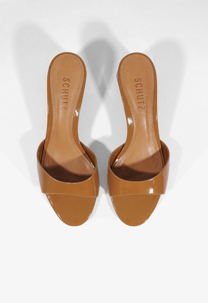Harriet Mid Mule Patent Sandal - Schutz Shoes