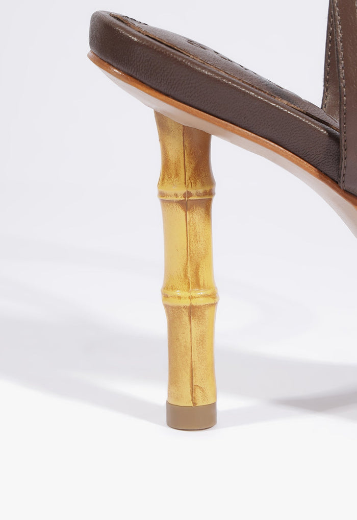 Haven Bamboo Leather Stiletto Sandal - Schutz Shoes