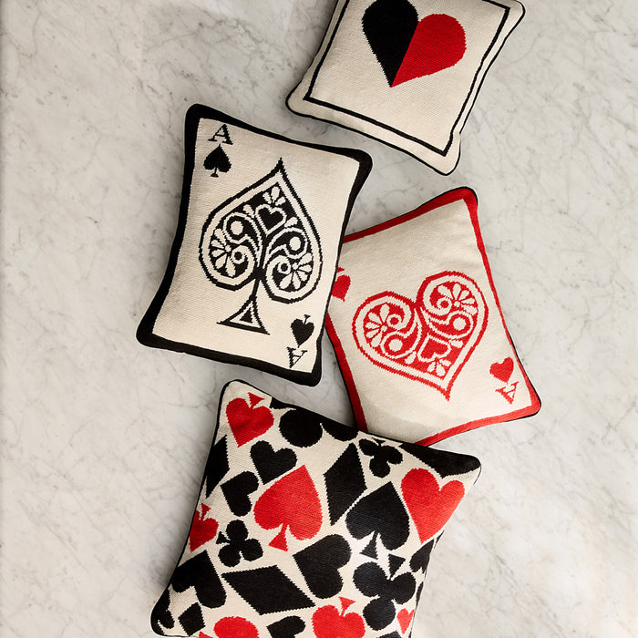 Hearts Needlepoint Pillow - styled view