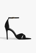 Hilda Leaf Suede Sandal 5 Black Suede - Schutz Shoes