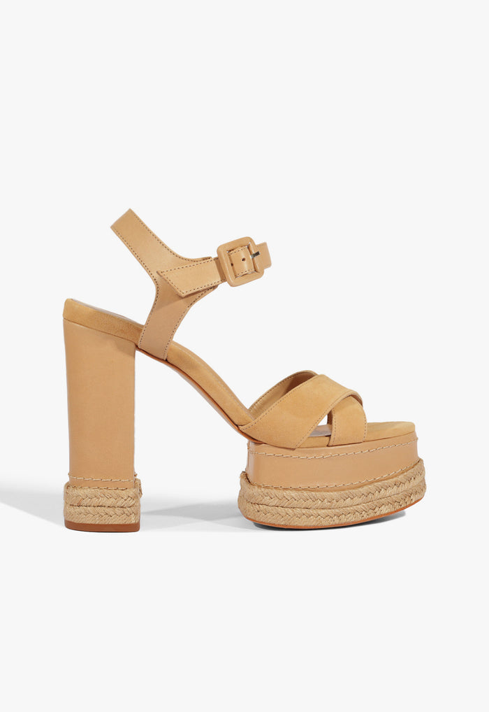 Hilda Rope High Sandal 5 Light Wood Leather - Schutz Shoes