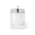 hollywood canister acrylic clear white - front view