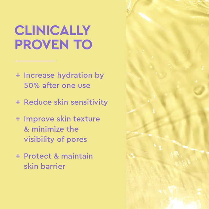 Product description with text on a yellow background