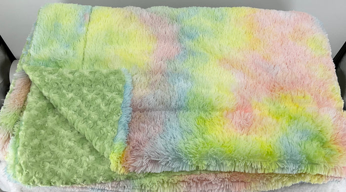 Galaxy Minky with pastel green minky rose back