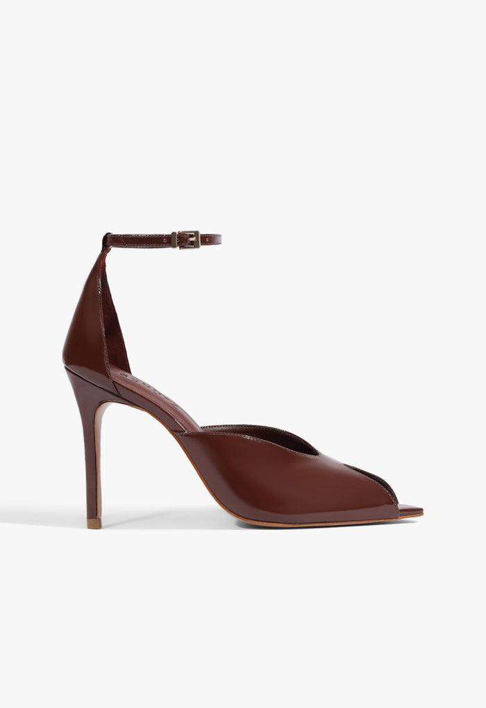Ingrid Lace Patent Pump 5 Port Burgundy Patent - Schutz Shoes