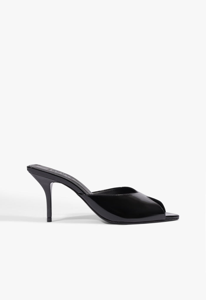 Ingrid Mule Patent Sandal 5 Black Patent - Schutz Shoes