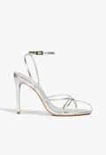 Iris Metallic Leather Caged Sandal 5 Silver Metallic - Schutz Shoes