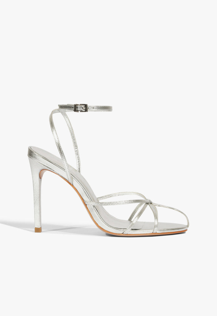 Iris Metallic Leather Caged Sandal 5 Silver Metallic - Schutz Shoes