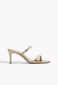 Jessica Mid Mule Leather Sandal 5 Platinum Metallic - Schutz Shoes