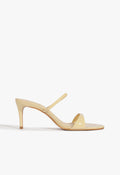 Jessica Mid Mule Patent Sandal 5 Beige Patent - Schutz Shoes