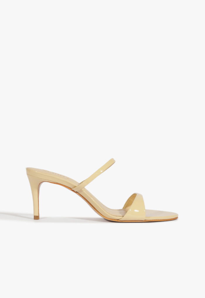 Jessica Mid Mule Patent Sandal 5 Beige Patent - Schutz Shoes