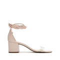 Jessie Mid Block Nappa Leather & Vinyl Sandal 5 Rose Beige Nappa Leather & Vinyl - Schutz Shoes