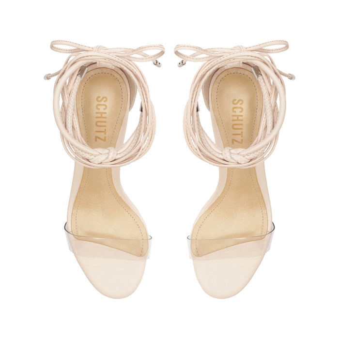 Jessie Mid Block Nappa Leather & Vinyl Sandal - Schutz Shoes