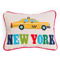 Jet Set Needlepoint Pillow New York - styled view