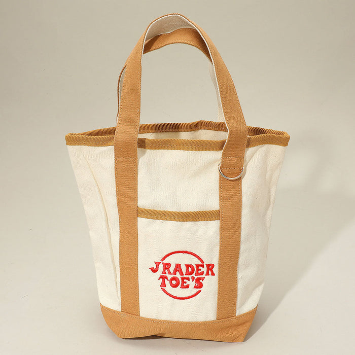 Jrader Toes Message Embroidered Small Multi Purpose Canvas Tote Bag