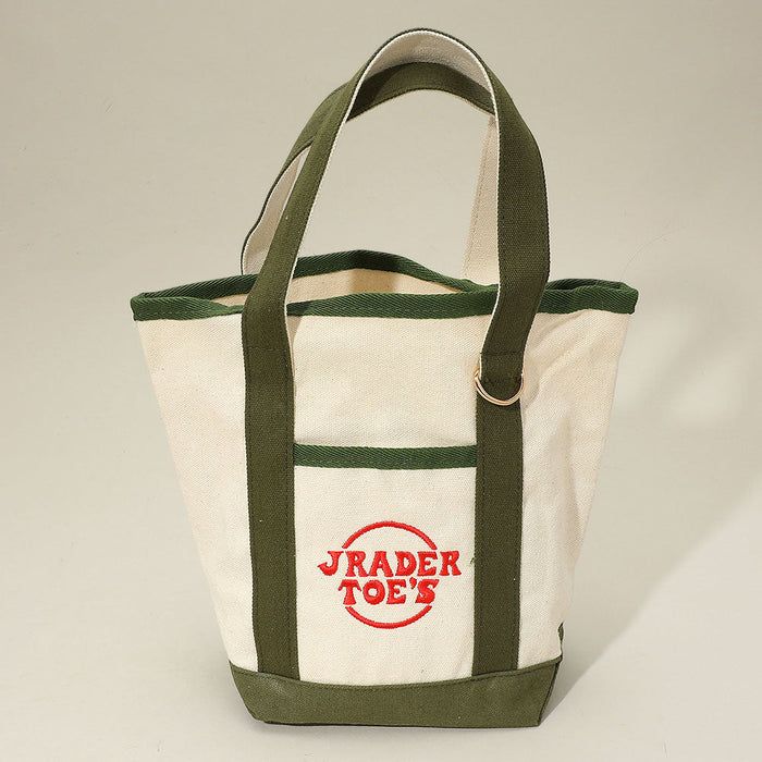 Jrader Toes Message Embroidered Small Multi Purpose Canvas Tote Bag