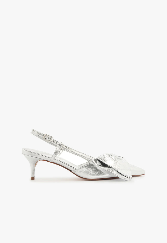 Judy Kitten Heel Pump 5 Silver Smashed Metallic - Schutz Shoes