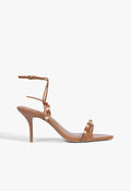 Kalea Leather Stiletto Sandal 5 Burnt Honey Leather - Schutz Shoes