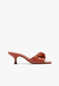 Kareena Knot Mule Sandal 5 Orange Leather - Schutz Shoes