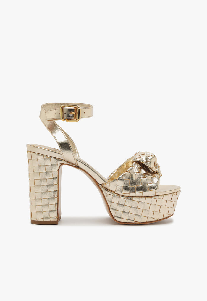 Kareena Knot Platform 5 Gold Metallic - Schutz Shoes