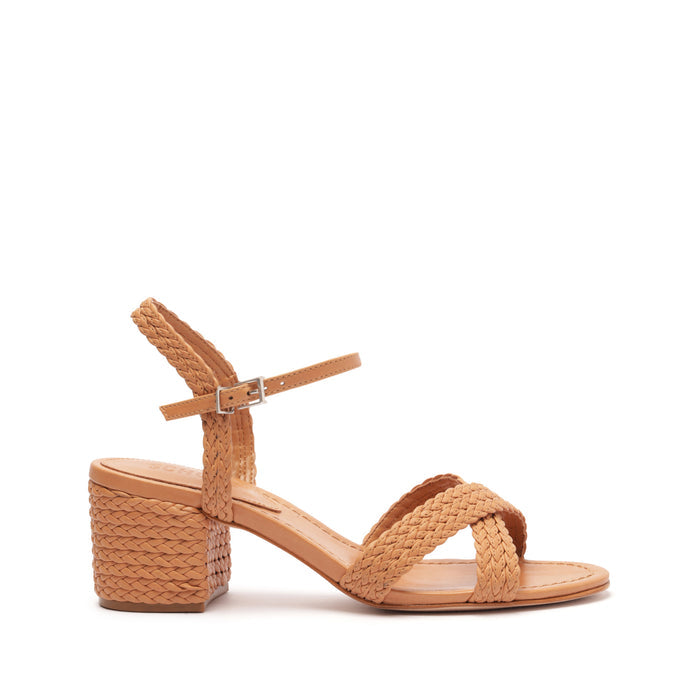 Karima Block Atanado Leather Sandal 5 Honey Peach Atanado Leather - Schutz Shoes