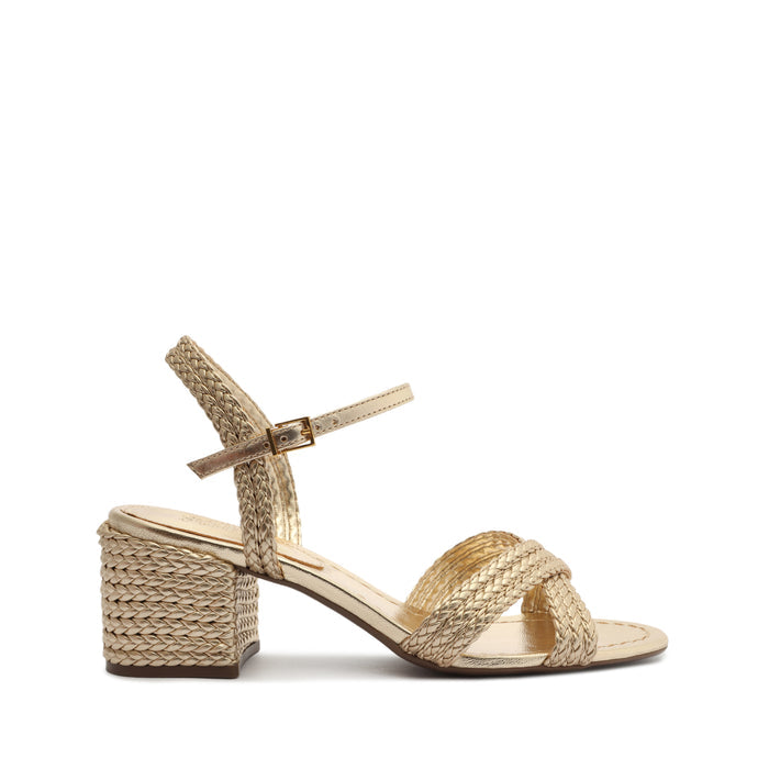 Karima Block Metallic Nappa Sandal 5 Gold Metallic Nappa - Schutz Shoes