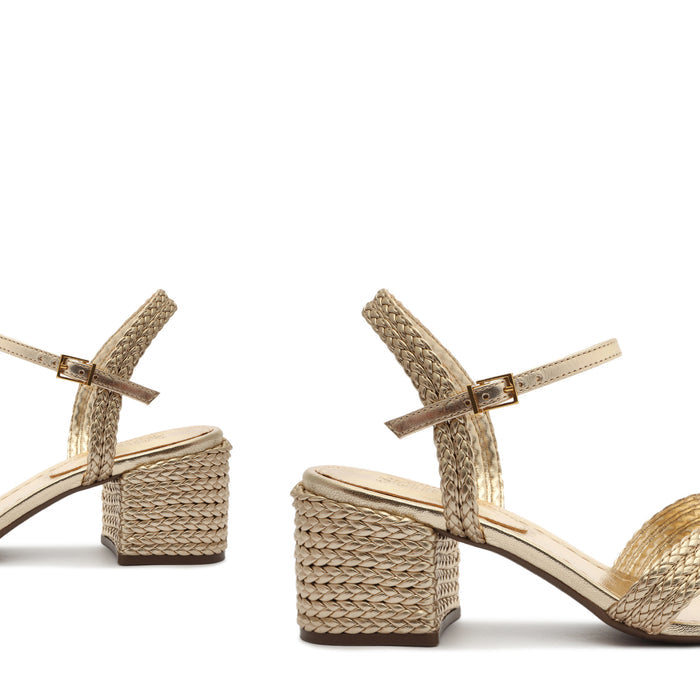 Karima Block Metallic Nappa Sandal - Schutz Shoes