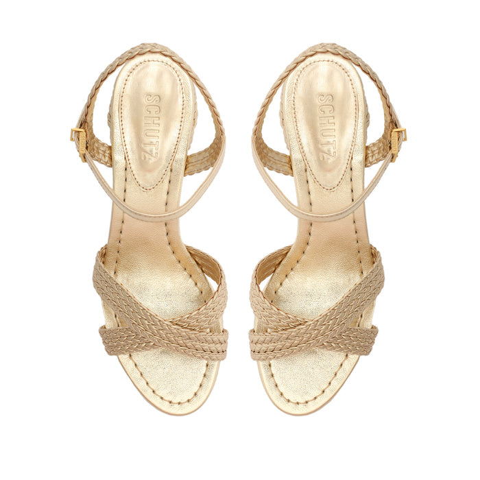 Karima Block Metallic Nappa Sandal - Schutz Shoes